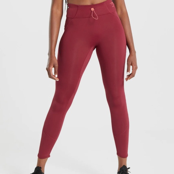 Gymshark Pants - GymShark Pulse Leggings Burgundy